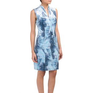 T Tahari Aberdeena Blue Velvet Sheath Dress